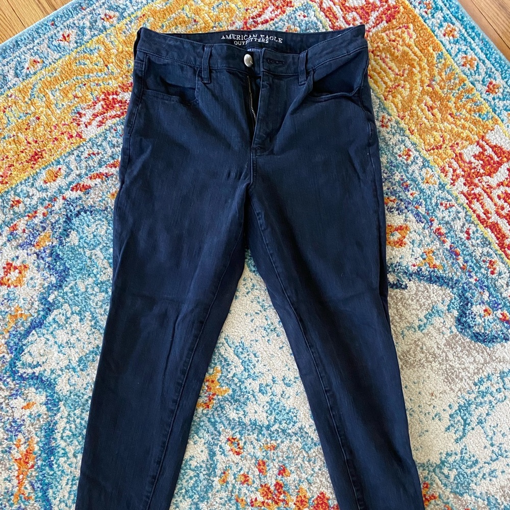 American Eagle hi rise black jeggings, size 10 regular